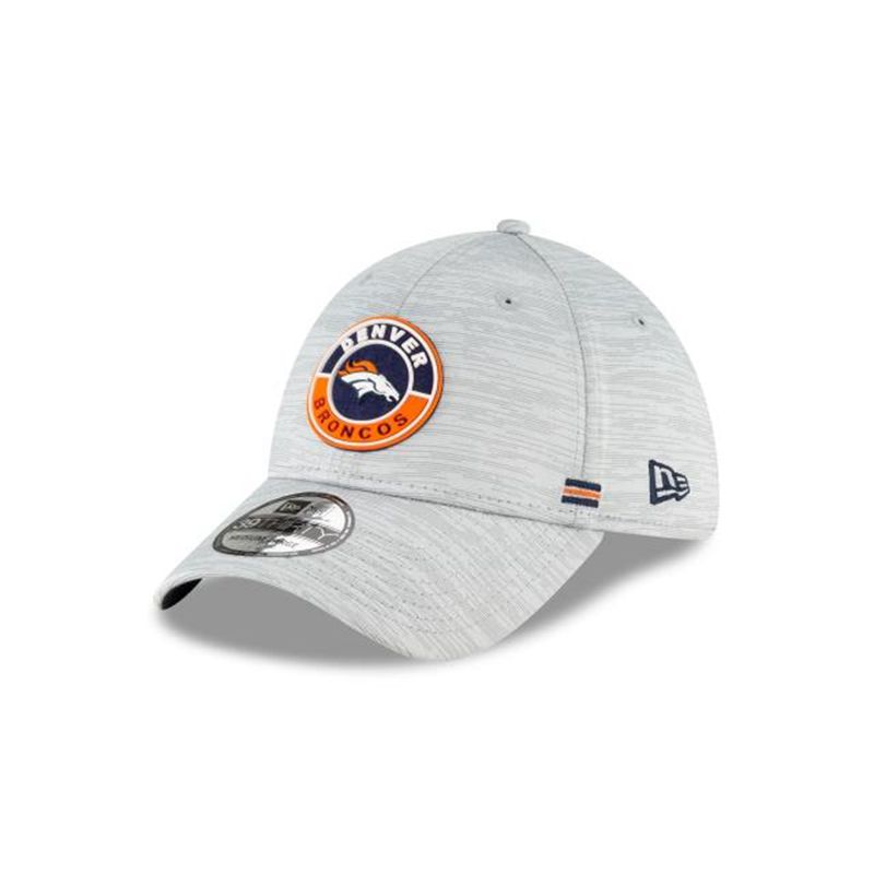 NFL Denver Broncos Official Fall Sideline 39Thirty Stretch Fit (VCS6932) - Grey New Era Caps